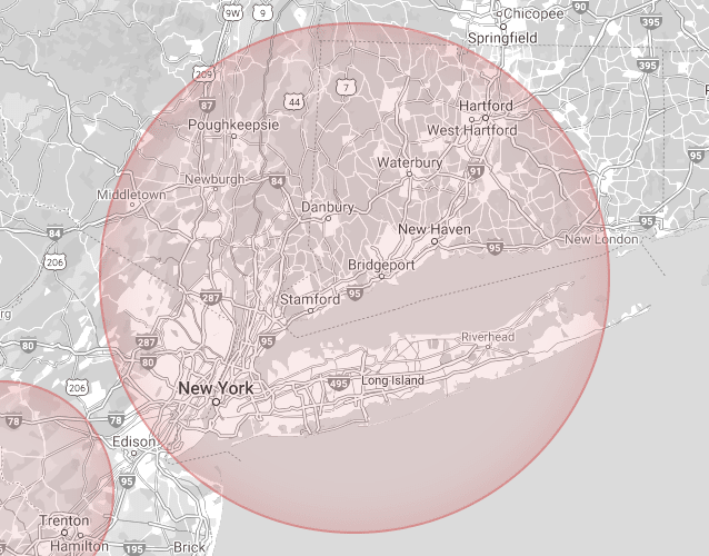 Service Areas in New York & Connecticut